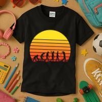 Golfer Evolution Sunset Kids T-Shirt thumb 3