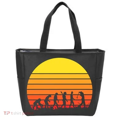 Golfer Evolution Sunset Tote Bag
