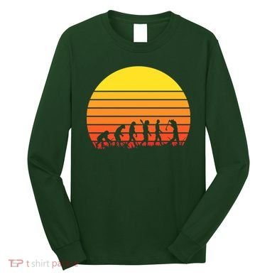 Golfer Evolution Sunset Long Sleeve Shirt