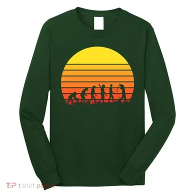 Golfer Evolution Sunset Long Sleeve Shirt