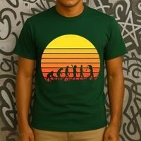 Golfer Evolution Sunset T-Shirt thumb 3