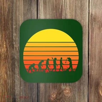 Golfer Evolution Sunset Coaster