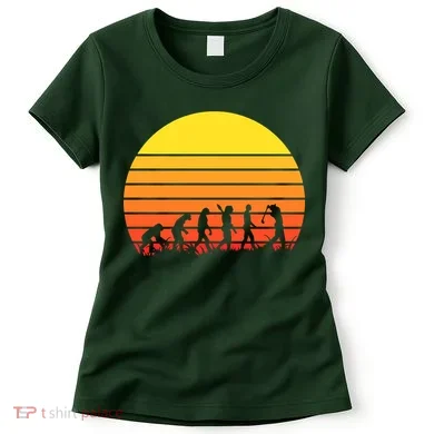 Golfer Evolution Sunset Women's T-Shirt