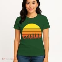 Golfer Evolution Sunset Women's T-Shirt thumb 4