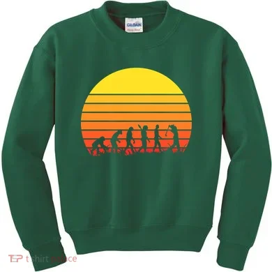 Golfer Evolution Sunset Kids Sweatshirt