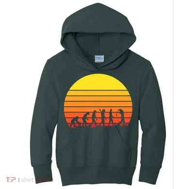 Golfer Evolution Sunset Kids Hoodie