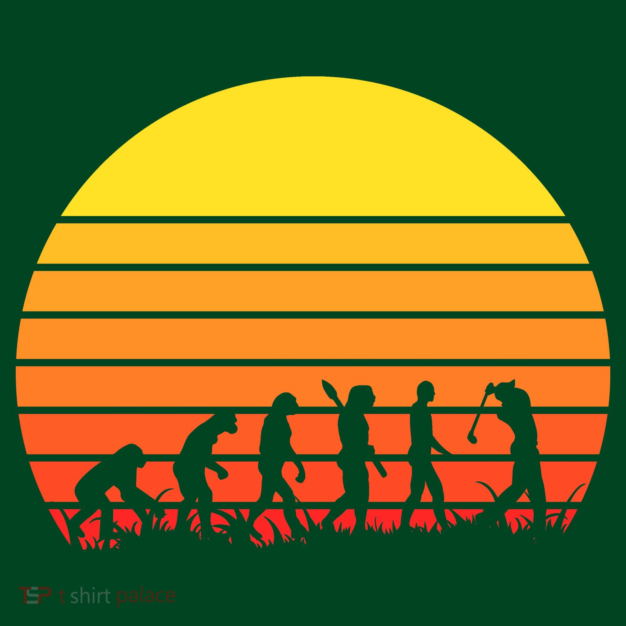 Golfer Evolution Sunset Kids Hoodie