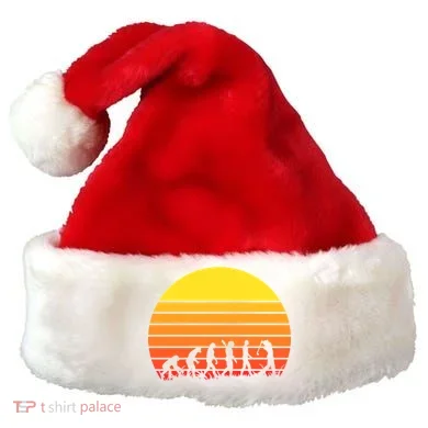 Golfer Evolution Sunset Santa Hat