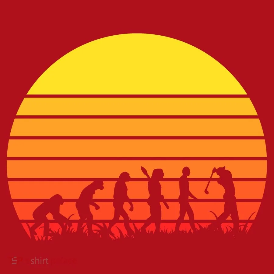 Golfer Evolution Sunset Christmas Stocking