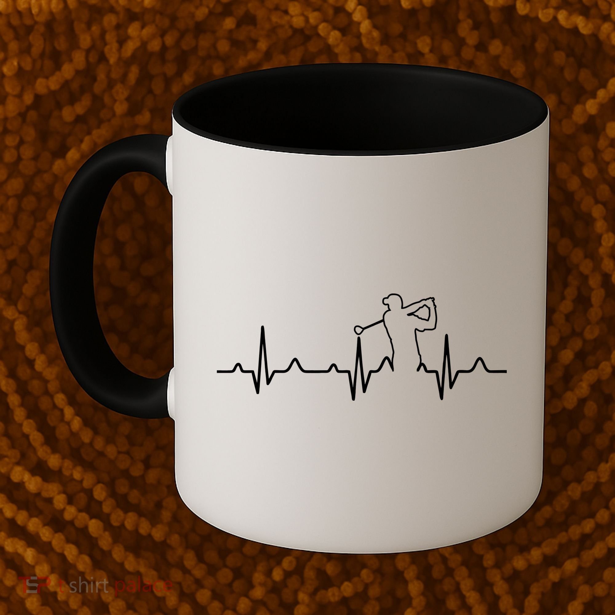 Golfer Heartbeat I Love Golf Coffee Mug