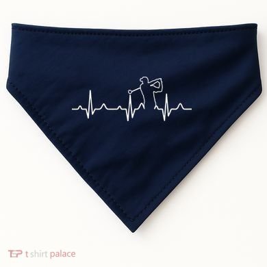Golfer Heartbeat I Love Golf USA-Made Doggie Bandana