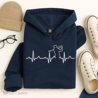 Golfer Heartbeat I Love Golf Hoodie thumb 4