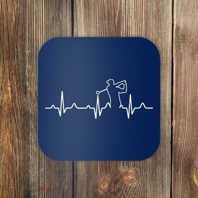 Golfer Heartbeat I Love Golf Coaster