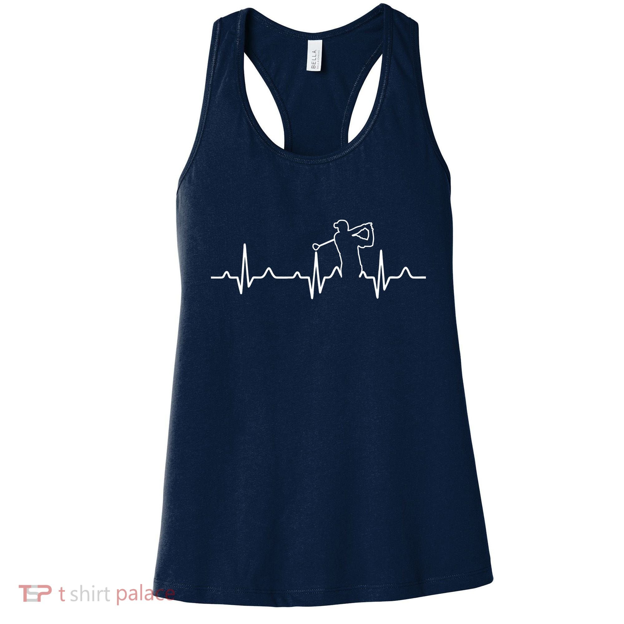 Golfer Heartbeat I Love Golf Women's Tank Top