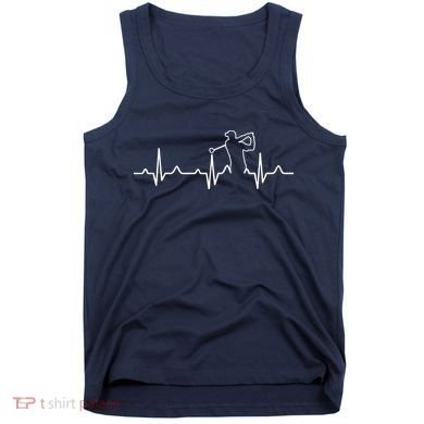 Golfer Heartbeat I Love Golf Tank Top