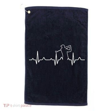 Golfer Heartbeat I Love Golf Golf Towel