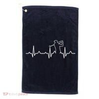 Golfer Heartbeat I Love Golf Golf Towel thumb 0