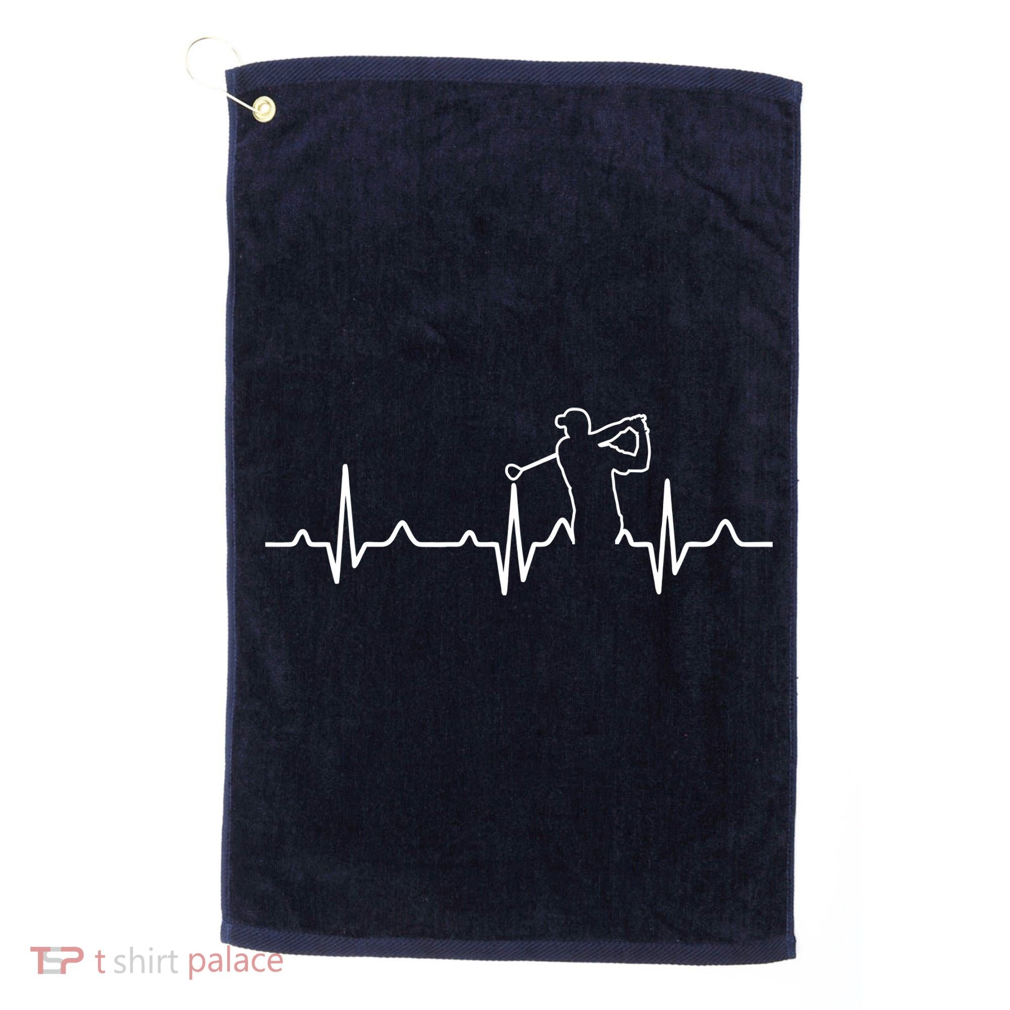 Golfer Heartbeat I Love Golf Golf Towel