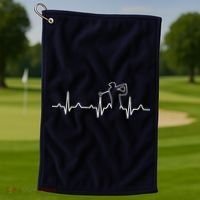 Golfer Heartbeat I Love Golf Golf Towel thumb 1