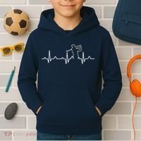 Golfer Heartbeat I Love Golf Kids Hoodie thumb 2