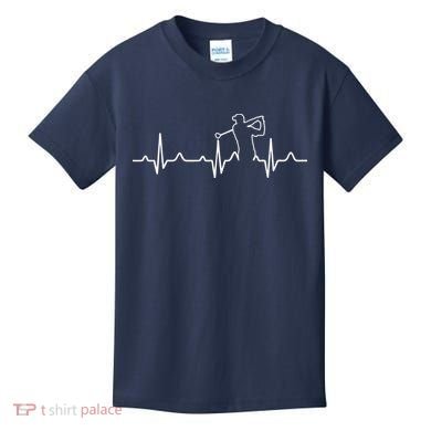 Golfer Heartbeat I Love Golf Kids T-Shirt