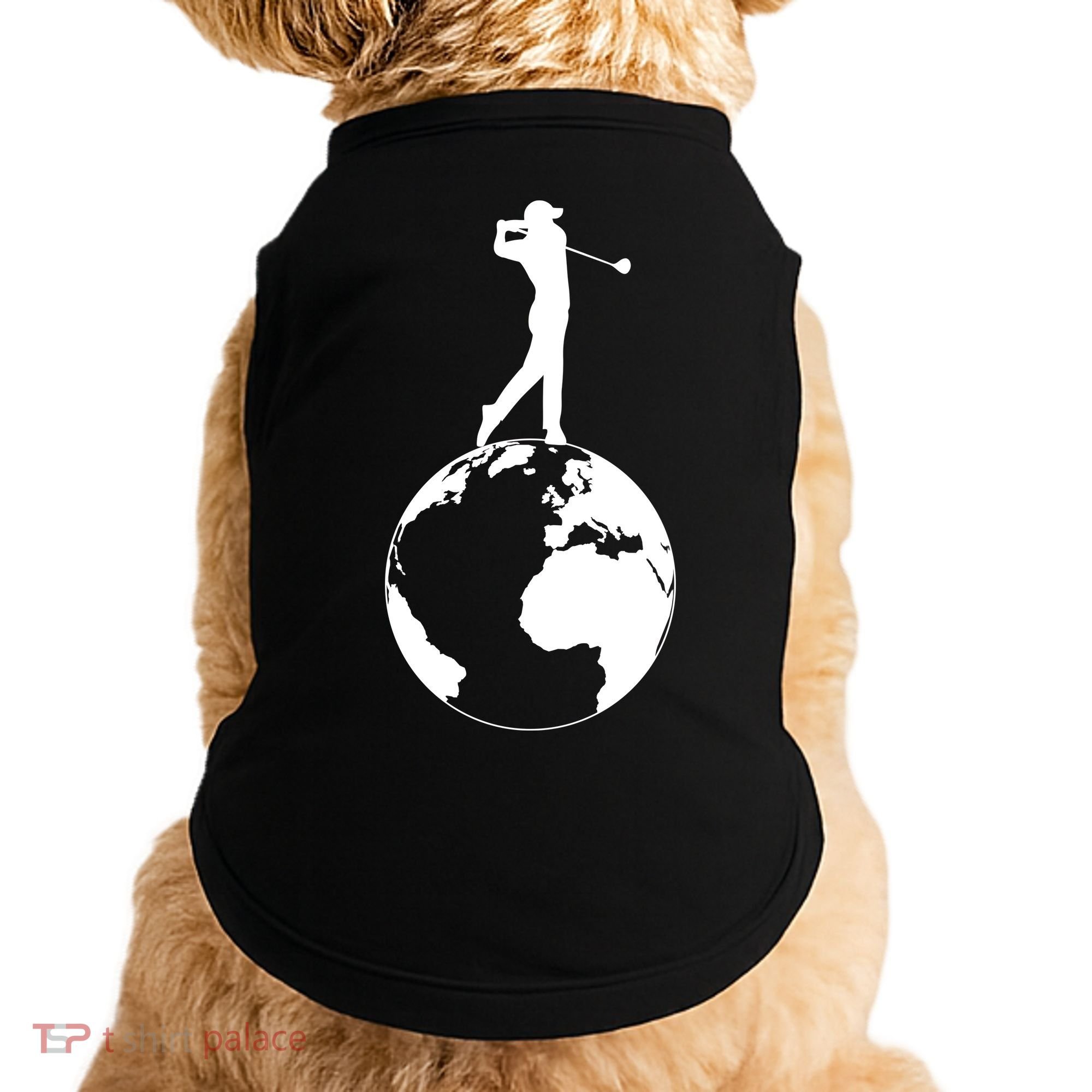 Golfer on top of the World Golf Logo Doggie Tank