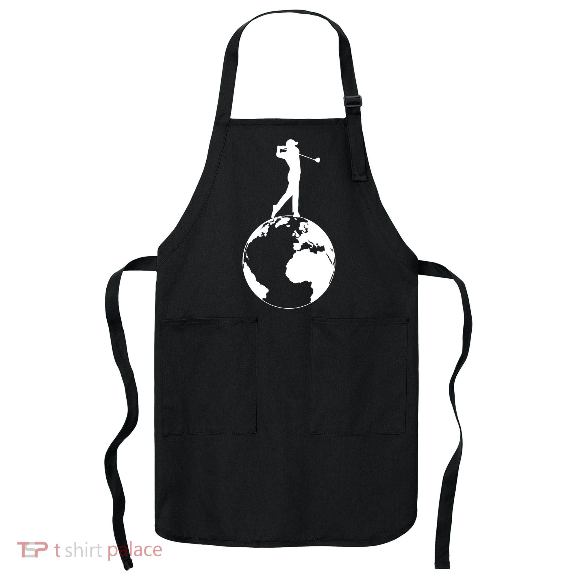 Golfer on top of the World Golf Logo Apron