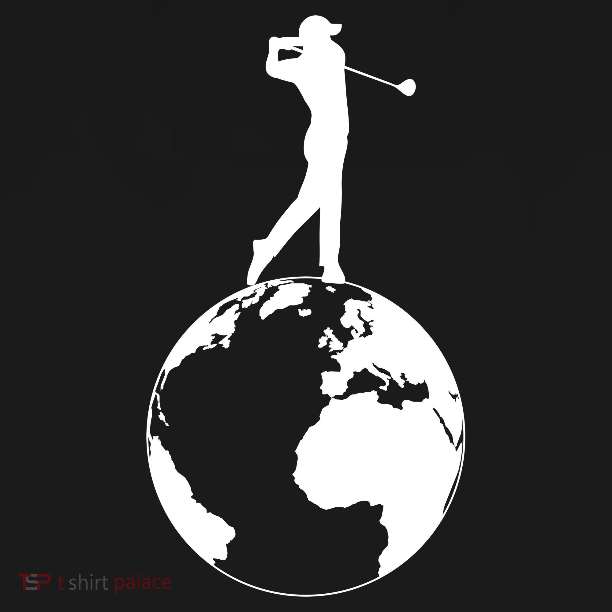 Golfer on top of the World Golf Logo Backpack