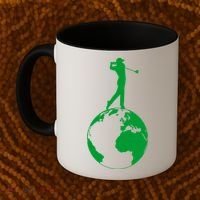 Golfer on top of the World Golf Logo Coffee Mug thumb 2
