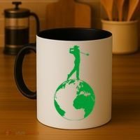 Golfer on top of the World Golf Logo Coffee Mug thumb 4