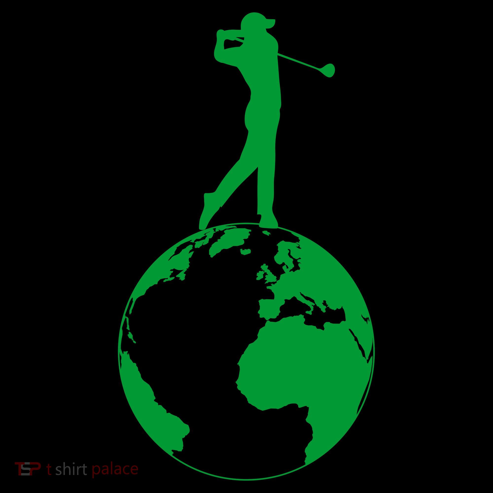 Golfer on top of the World Golf Logo Coffee Mug