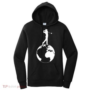 Golfer on top of the World Golf Logo Women's Hoodie