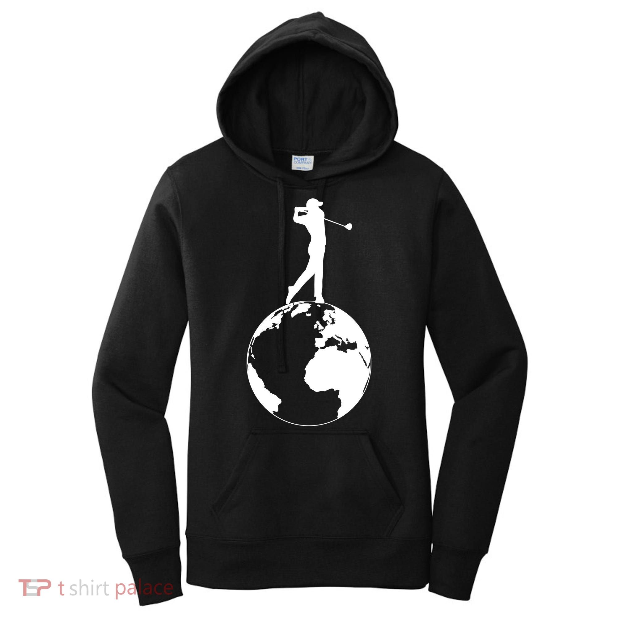 Golfer on top of the World Golf Logo Women's Hoodie
