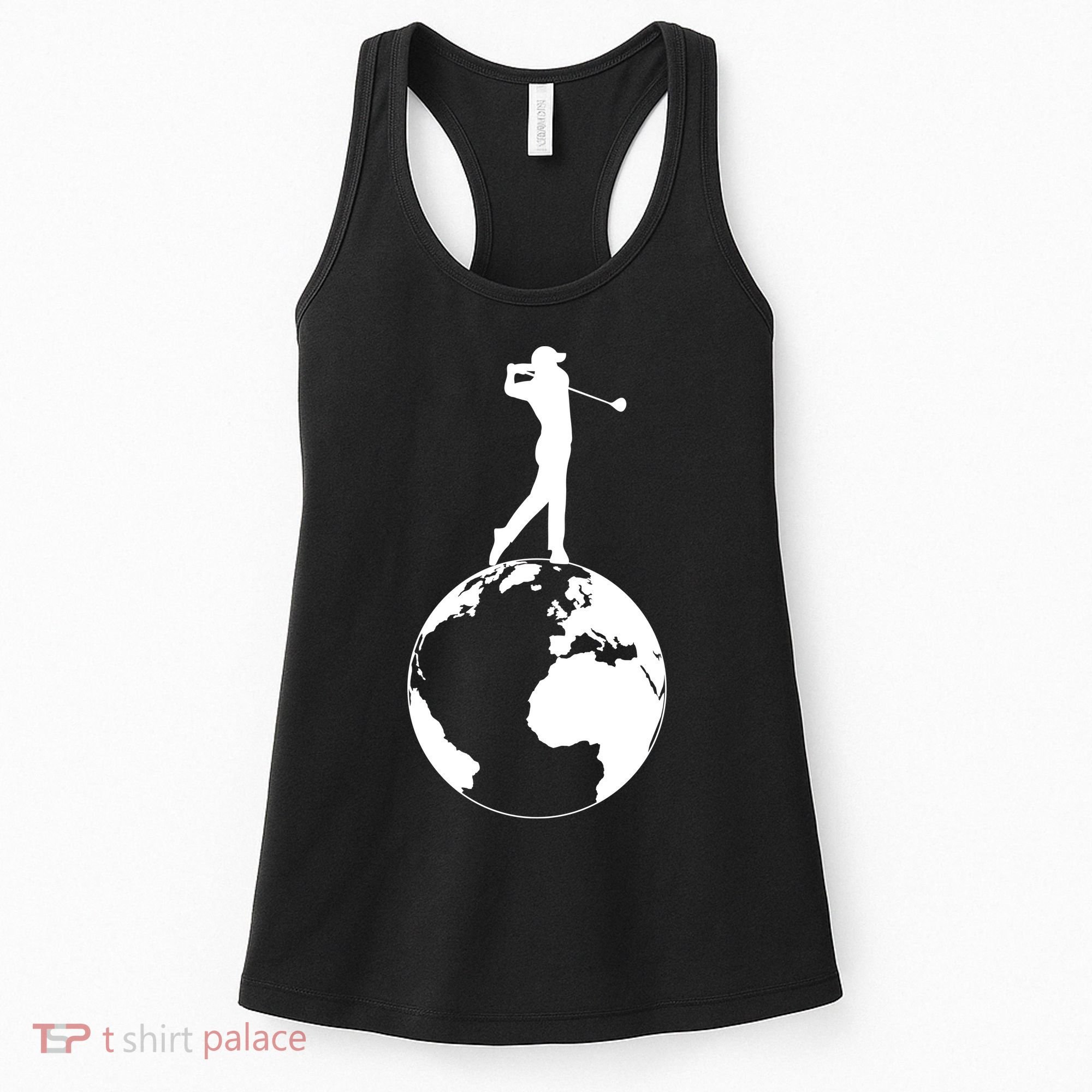 Golfer on top of the World Golf Logo Women's Tank Top