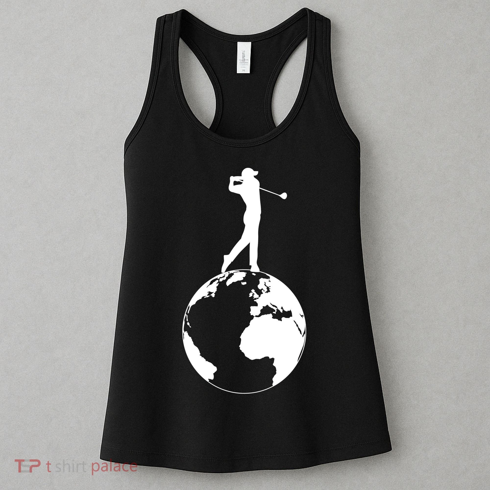 Golfer on top of the World Golf Logo Women's Tank Top