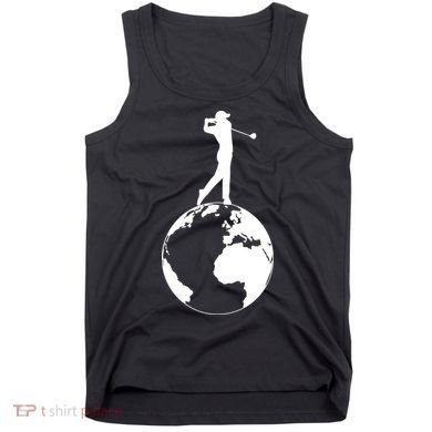 Golfer on top of the World Golf Logo Tank Top