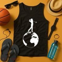 Golfer on top of the World Golf Logo Tank Top thumb 4