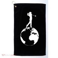 Golfer on top of the World Golf Logo Golf Towel thumb 0