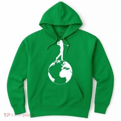 Golfer on top of the World Golf Logo Hoodie