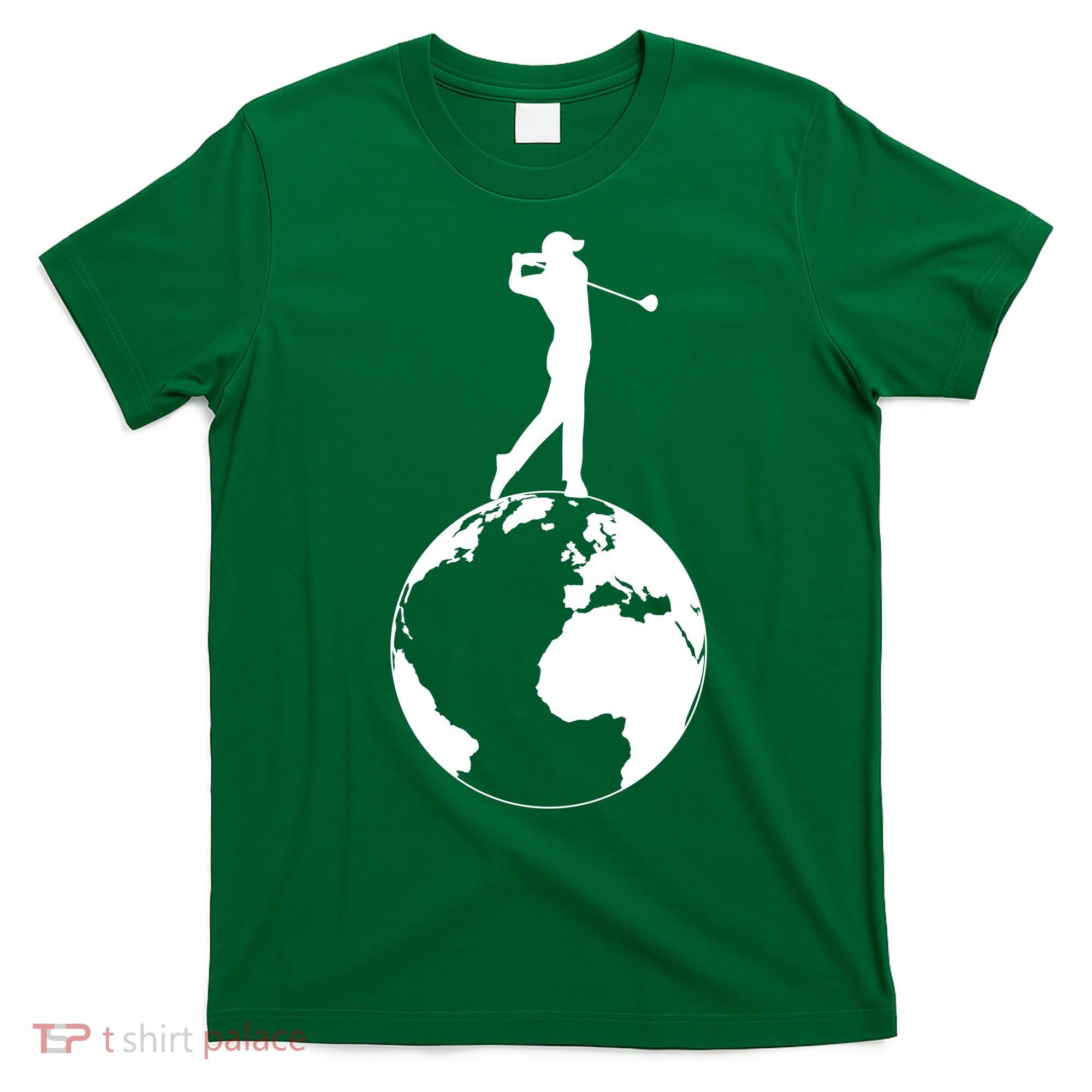 Golfer on top of the World Golf Logo T-Shirt