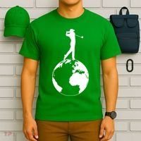 Golfer on top of the World Golf Logo T-Shirt thumb 6