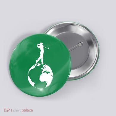 Golfer on top of the World Golf Logo Button