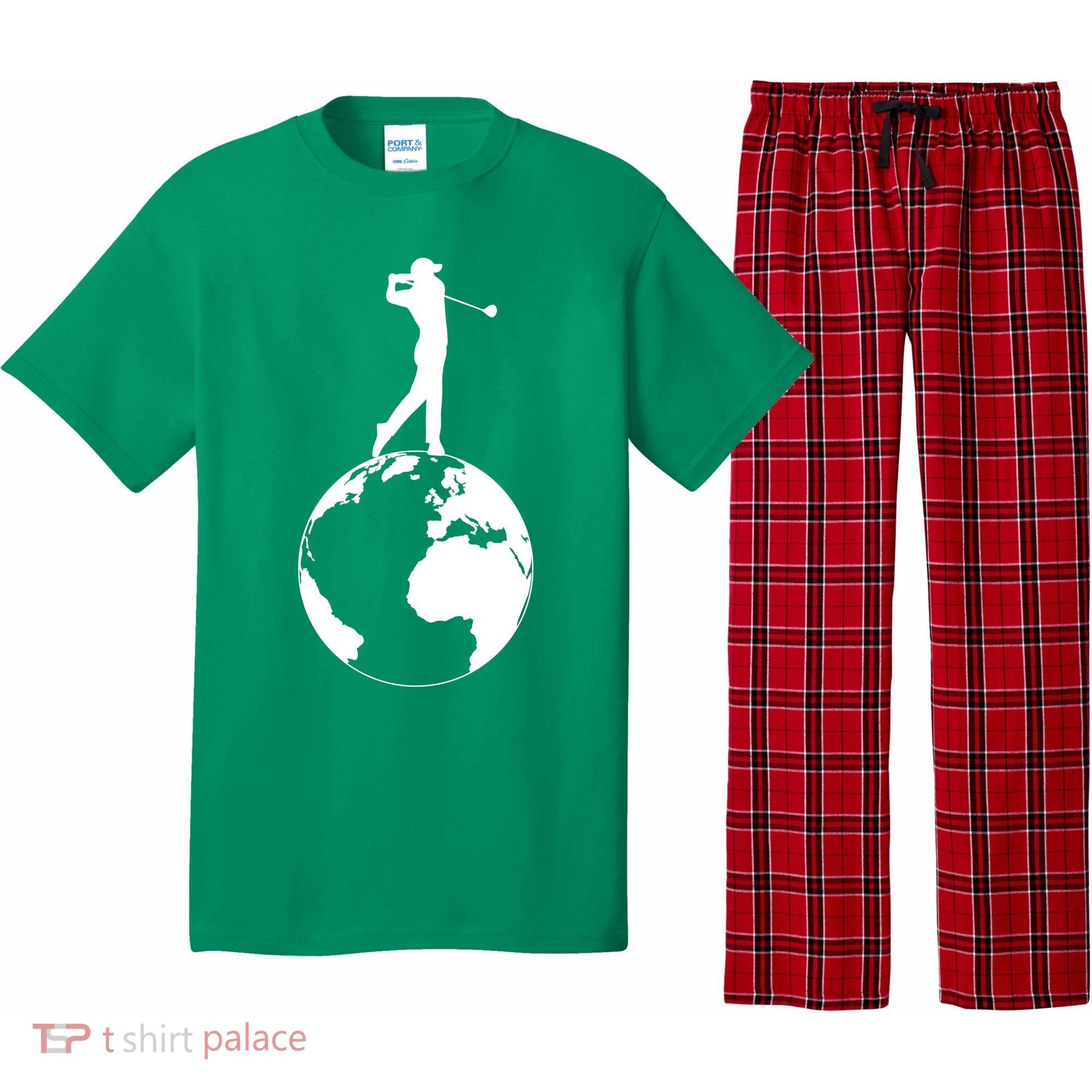 Golfer on top of the World Golf Logo Pajama Set