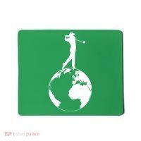 Golfer on top of the World Golf Logo Mousepad thumb 0