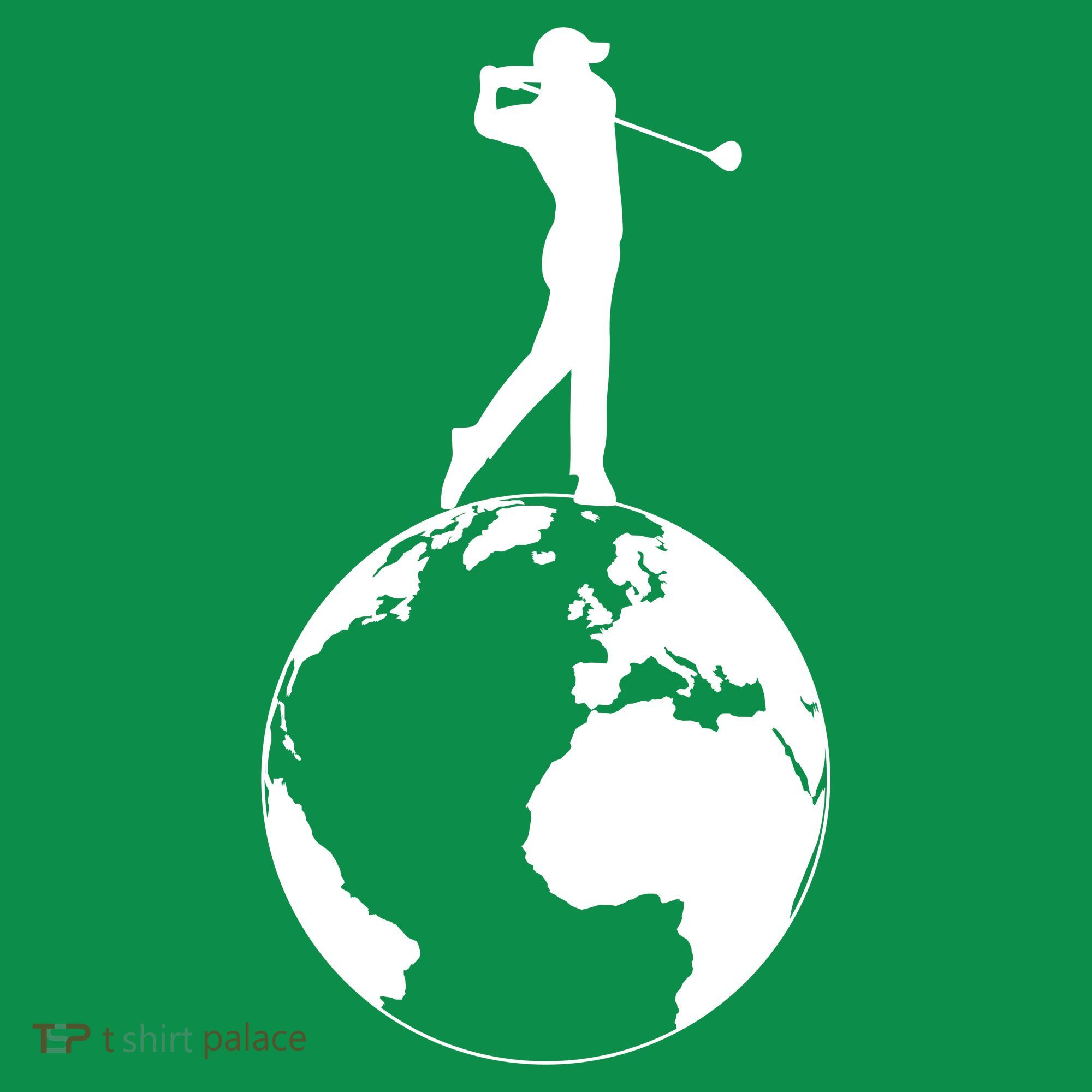 Golfer on top of the World Golf Logo Mousepad