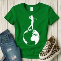 Golfer on top of the World Golf Logo Women's T-Shirt thumb 3