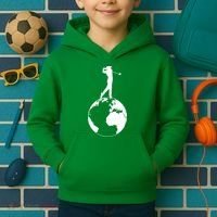 Golfer on top of the World Golf Logo Kids Hoodie thumb 2