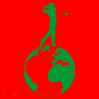 Golfer on top of the World Golf Logo Santa Hat thumb 1