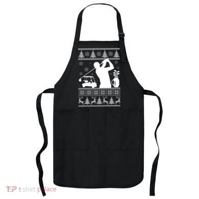 Golfing Fan Ugly Christmas Sweater Apron