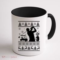 Golfing Fan Ugly Christmas Sweater Coffee Mug thumb 1